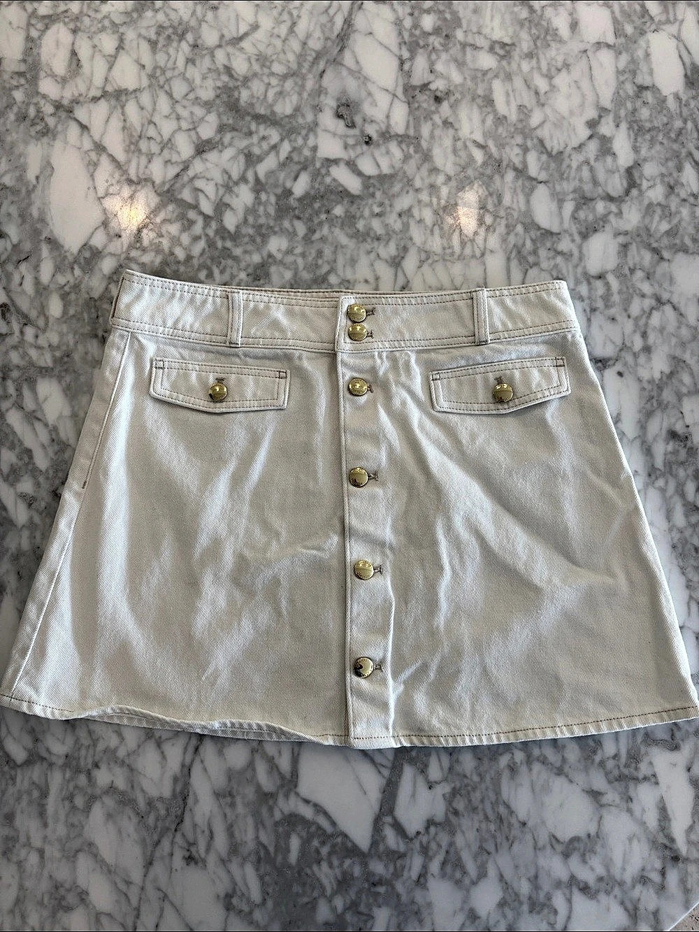 H&M Mini Skirt in White Waist 10